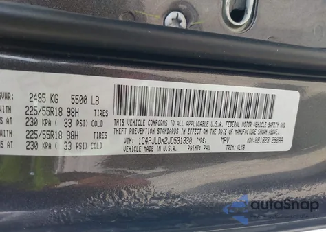 2018 Jeep Cherokee Limited Fwd z USA, uszkodzony, nr VIN 1C4PJLDX2JD531330